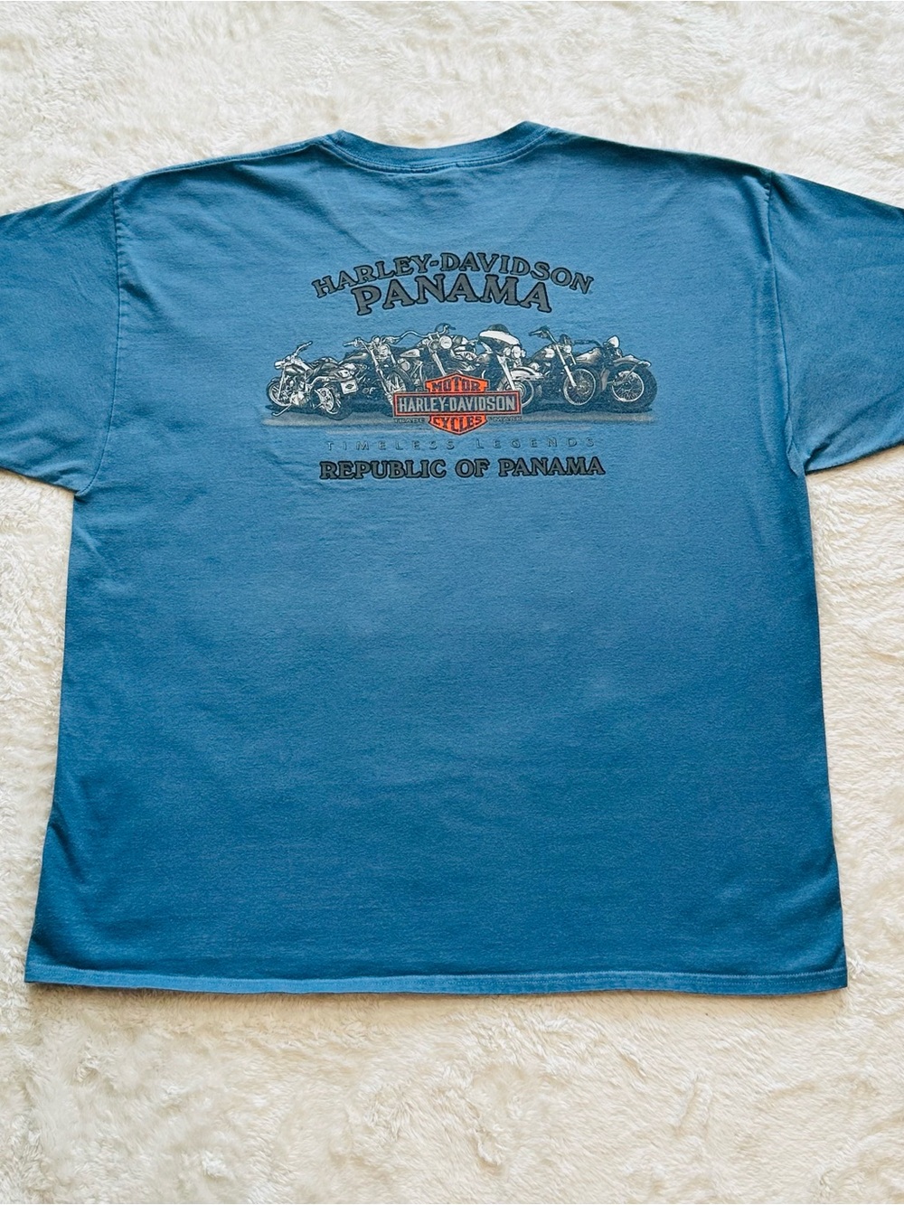 Vintage Y2K Harley Davidson T-Shirt XL Republic of Panama Pinup Girl Stratman